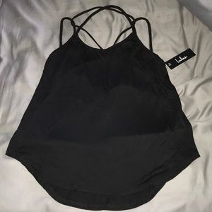 Lulus black strappy open back top - M